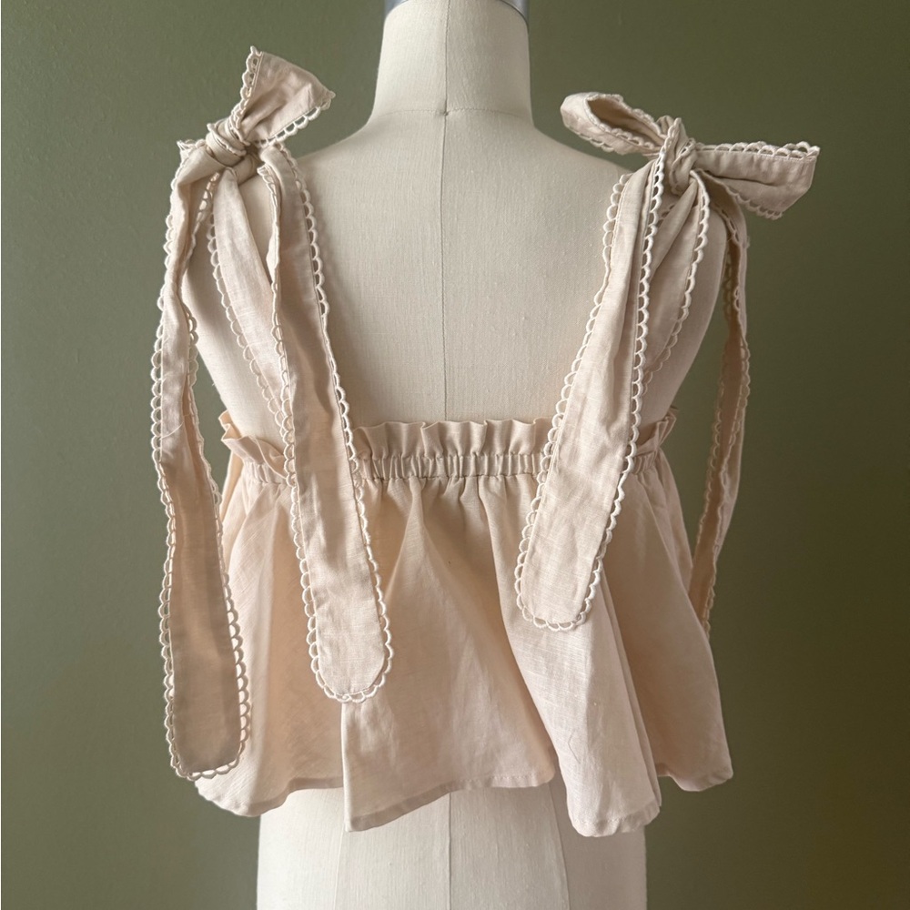 MARBLE Cream Camisole with Bow Straps - Picture 2 of 3
